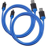 AmazonBasics PlayStation 4 Controller Charging Cable - Pack of 2, 6 Foot, Blue