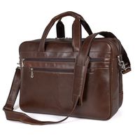 Augus Business Travel Briefcase Genuine Leather Duffel Bags for Men Laptop Bag fits 15.6 inches Laptop