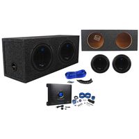 (2) Planet Audio AC10D 10" 3000W Subwoofers+Sealed Box+3000W Amplifier+Amp Kit