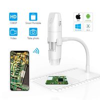WiFi Digital USB Microscope, Bysameyee 50X to 1000X Wireless Magnification Endoscope Camera with 8 LED, Compatible with iPhone Android Phone Windows Mac (White)