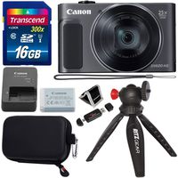 Canon PowerShot SX620 Digital Camera w/25x Optical Zoom - Wi-Fi & NFC Enabled (Black), Transcend 16GB SDHC Memory Card, Ritz Gear Point & Shoot Camera Case and Accessory Bundle