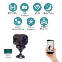 Mini Spy Camera, Hidden Wireless WiFi Cam Motion Detection, Auto Night Vision ,Portable Nanny Cam for Home/Office Security and Outdoor (With Free App For Android And iPhone)Watch Your Kids/Pet Anytime