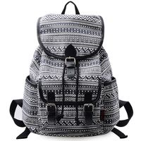 Douguyan High Capacity Canvas Backpack Girl Casual Shoulder Bag Laptop School Backpack Wave 265