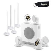 Focal Dome 5.1-Channel Speaker System with Sub Air (White) with Two Pair of Focal Dome Speaker Stands