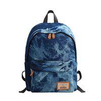MoreChic Canvas Backpack College Womens Laptop Backpack 14 inch Daypack(Dark Blue)