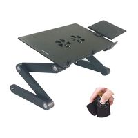 AOOU Cool Desk Laptop stand For Bed and Sofa, IPAD Stand Cozy Desk Portable Adjustable Laptop Table Stand Up/Sitting With 2 CPU Cooling Fans And Mouse Pad