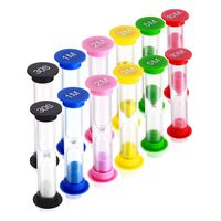 Dsmile Sand Timer,Plastic Hourglass Timer,Colorful Sandglass Hourglass Sand Clock Timer 30sec / 1min / 2mins / 3mins / 5mins / 10mins (12pcs)