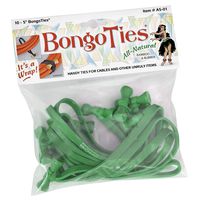 BongoTies ALL GREEN Bongo Ties A5-01-G ~ 10 Pack ~ Handy Ties for Cables and Other Unruly Items
