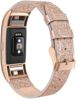 SWEES Bands Compatible for Fitbit Charge 2 Leather Small (5.6" - 7.5"), Genuine Leather Replacement Wristband Metal Connectors Women, Black, Beige, Brown, Grey, Rose Gold, Blue