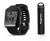 Garmin Approach S10 (Black) Golf GPS Watch Power Bundle | Includes HD Screen Protectors & PlayBetter Portable Charger | 40,000 Pre-Loaded Worldwide Courses, Simple Golf GPS Watch
