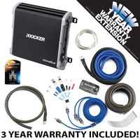 Kicker 43DXA1252 Car Audio 2 Channel Amp DXA125.2 & 8 GA Amplifier Accessory Kit - 3 Year Warranty!