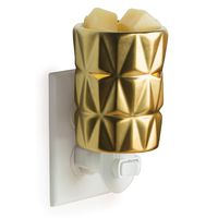 CANDLE WARMERS ETC Pluggable Fragrance Warmer- Decorative Plug-in for Warming Scented Candle Wax Melts and Tarts or Essential Oils, Gold Facets