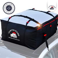 JUSTINCASE Rooftop Cargo Carrier - Car Top Carrier - Roof Bag -19 Cubic Feet - Heavy Duty, Waterproof Bag for Extra Car Roof Storage - Straps & Hooks Included, Works Without Roof Rack or Side Rails