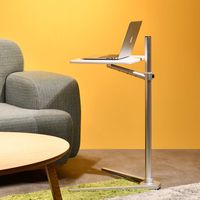 Viozon Floor Stand for Laptop Aluminum Height Adjustable Table for Bed Sofa, Upgraded and Reinforced Chassis,Applicable to All Laptop Notebook Tablets Pad Projector Camera (White)