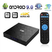 Android 9.0 TV Box,T9 Smart Android TV Box 4GB RAM 64GB ROM RK3328 Quad-core 64 Bits Set Top Box Support 4K 3D 2.4Ghz/5Ghz Dual WiFi, BT 4.0 Support, USB 3.0 H.265 HDMI Output Ultra HD Media Player