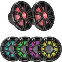 KICKER 2 45KMF104 10" Weather-Proof Subwoofers for Freeair Applications - 2 45KMG10W 10" LED Grilles (Charcoal)