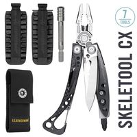 LEATHERMAN - Skeletool CX Multi-Tool, Stainless Steel with Nylon Sheath + Leatherman 42 Piece Bit Kit Set + Leatherman Bit Driver Extender