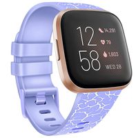 Tobfit Sport Bands Compatible with Fitbit Versa 2/Versa/Versa Lite/Versa SE, Soft TPU Wristbands Accessories for Women Men (Marble Lavender, Large)