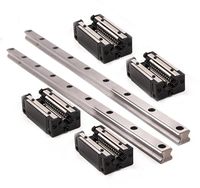 TEN-HIGH Linear Rail CNC Parts 2pcs Linear Rail HSR15 1500mm Approx. 59.06inch Linear Guideway Rail+4pcs HSR15CR Square Type Carriage Bearing Block