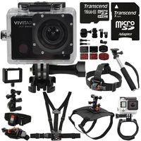 Vivitar DVR914HD HD 4K Video 16.1MP WiFi Waterproof Action Camera with Extreme Mounting Bundle for All Time Use Helmet, Bike, Chest, Wrist, Dog, Head Mounts and Underwater Housing - with US Warranty