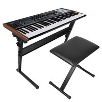 Kuyal On Stage Z-Shape Adjustable  keyboards Stand with Piano Benches-Black(Z-Shape)