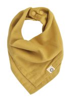 Indi by Kishu Baby Premium Organic Bandana Scarf Bibs with Snaps - Luxuriously Soft 100% Cotton Muslin Solid Color Bib - Multiuse (Mustard)