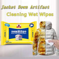 oil-LIKIO Jacket Cleaning Wet Wipes,Down Artifact Travel Portable Disposable Jacket Down Cleaning Wet Wipes 12pcs