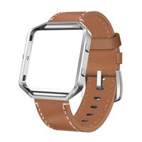 SWEES Leather Bands Compatible with Blaze Smart Watch, Genuine Leather Replacement Band with Metal Frame Small & Large for Women Men, Champagne Gold, Rose Gold, Black, Brown, White, Grey, Beige