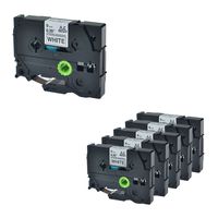 NineLeaf Replace P Touch TZe Label Tape 9mm 0.35" Laminated Black on White TZe-221 TZ221 TZe221 Compatible for Brother P Touch Label Makers PT-D200 PT-D210 PT-7600 PT-E300 PT-D400 6 Pack