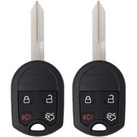 Keyless2Go New Uncut Keyless Remote Head Key Fob Replacement for Select Escape Explorer Focus Fusion That use OUC6000022 164-R8073 (2 Pack)