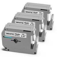 Anycolor Compatible M Tape M231 Replacement for Brother P-Touch Labeler PT-90 PT-M95 PT-70 PT-65, 0.47 Inch x 26.2 Feet, Black on White, 3-Pack