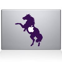 The Decal Guru 0158-MAC-12M-LAV Bucking Horse Vinyl Sticker, 12" Macbook, Purple