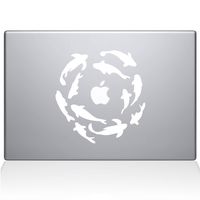 The Decal Guru Koi Fish Pond MacBook Decal Vinyl Sticker - 12" MacBook - White (1115-MAC-12M-W)