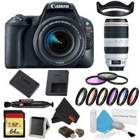 Canon EOS Rebel SL2 DSLR Camera with 18-55mm Lens (Black) 9 Piece Filter w/Memory Kit + 100-400mm Lens (International Model)