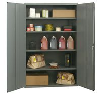 Durham 14 Gauge Welded Steel Flush Door Style Storage Cabinet, 3502-4S-95,  2800 lbs Capacity,  24" Length x 48" Width x 72" Height,  4 Adjustable Shelves