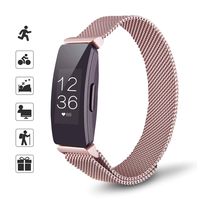TOMALL Metal Bands Compatible for Fitbit Inspire and Fitbit Inspire HR,Stainless Steel Metal Wristband for Women Men (Small, Rose Pink)