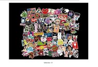 (Not Random) New 100 Piece Skateboard Stickers Helmet Vintage Vinyl Laptop Luggage Decals Dope Sticker Mix Lot (B - Section 100 Pieces)