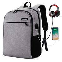 Slim Laptop Backpack for School - College Backpack, School Backpack with USB Charging Port Fits 15.6 inch Laptop & Notebook, Casual Backpack for Men/Women/Boys/Girls (Grey)