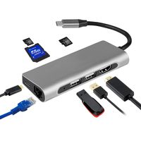 USB C Adapter, 8 in 1 Multi Port Charger Dock, USB C Hub, USB Type C to HDMI 4k, USB C| USB 3.0/2.0 Port for MacBook Pro,Chromebook,Phone,Hard Flash Drive,Camera,Other USB C Laptops (USB 2.0)