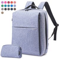 Laptop Backpack College School Computer Travel Backpack with USB Charging Port for Women Men Boys Girls, 17+Colors for Choice Anti Theft Water Resistant Backpack Bonus Packet Bag,Denim Blue