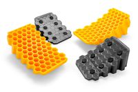 Camco RV Curved Leveler with Chock - 2 Pack - Easy Drive-on Leveler Adds Upto 4" in Height (44425)