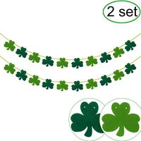 St Patricks banner for irish st pattys days decoration shamrock felt flags by CCINEE