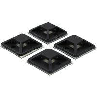 250 Adhesive-Backed Zip Tie Anchors by APTronix. Heavy Duty Professional Grade, UV Black Cable Tie Base: .75 x .75 Inch, Screw Hole Anchor Provides Additional Strength. XGA Anchors (S, Black)