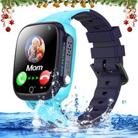 Kids Waterproof Smart Watch Phone GPS Tracker with SOS Two Way Call Voice Chat Touch Screen Camera Alarm Clock Math Game Electronic Learning Toy for 3-12 Girls Boys Christmas Holiday Birthday Gifts