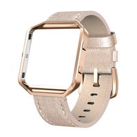 SWEES Leather Bands Compatible with Blaze Smart Watch, Genuine Leather Replacement Band with Metal Frame Small & Large for Women Men, Champagne Gold, Rose Gold, Black, Brown, White, Grey, Beige