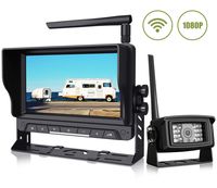 Wireless Backup Camera with 7" Digital Monitor Kit 1080P Rear View Camera Observation System Waterproof Reverse Camera for Travel Trailers/RVs/Pickup/Trucks/Motorhome IP69K Waterproof Night Vision
