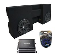 Compatible with 2005-2015 Toyota Tacoma Double Cab Truck Kicker Comp C10 Dual 10" Sub Box Enclosure & CXA600.1 Amp (Renewed)