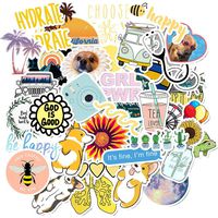 50 Pcs Vinyl VSCO Stickers for Hydro Flask Water Bottles Laptop, Cute Hydroflask Stickers for Skateboard Notebooks Journals Luggage, Great Gift for Teen Girls