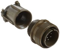 Amphenol Industrial MS3106E18-1P Circular Connector Pin, Environmental Resisting, Threaded Coupling, Solder Termination, Straight Plug, 18-1 Insert Arrangement, 18 Shell Size, 10 Contacts