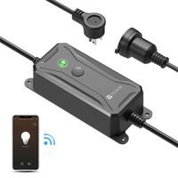 Outdoor Dimmer,TECKIN Smart Wifi Plug-in Light Dimmer Switch for LED String Lights, Outdoor Plug Compatible with Alexa, Google Home, IP44 Waterproof, Wireless Remote Control/Timer by Smartphone,350W